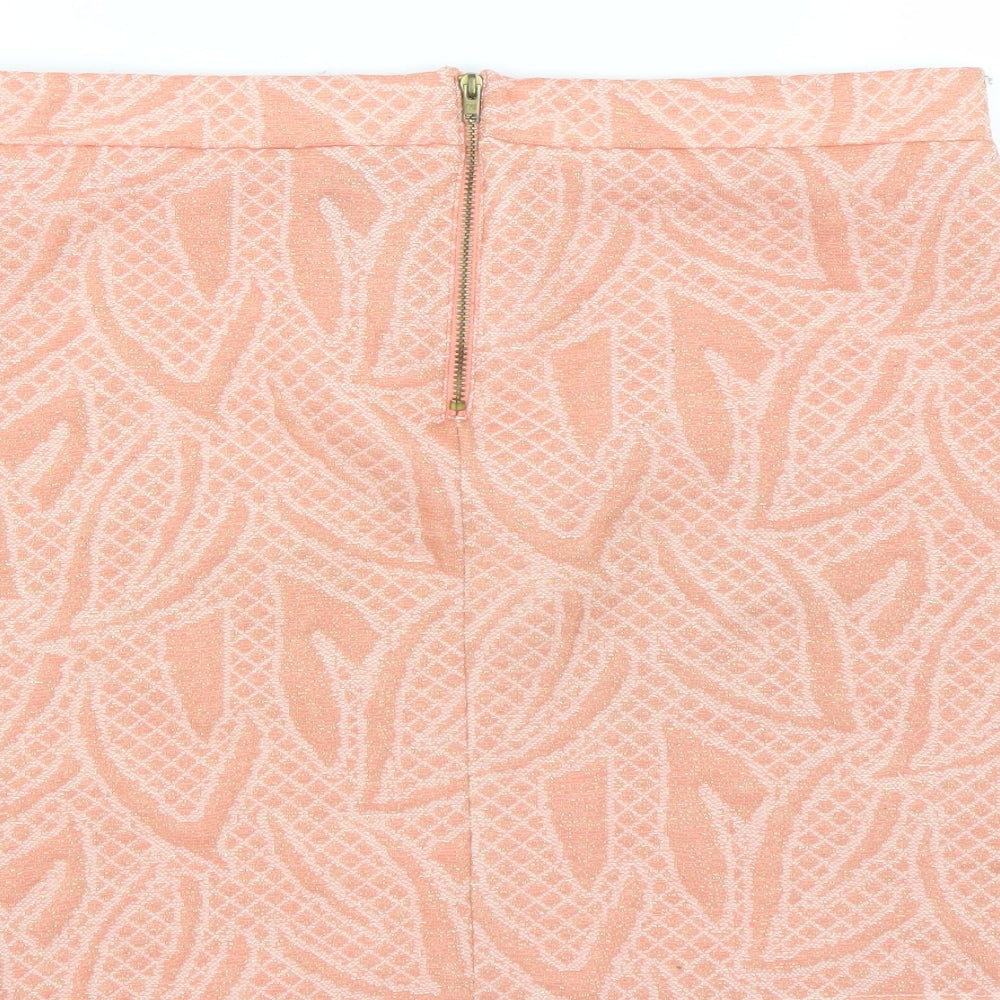 H&M Womens Pink Floral Mini Skirt Size M