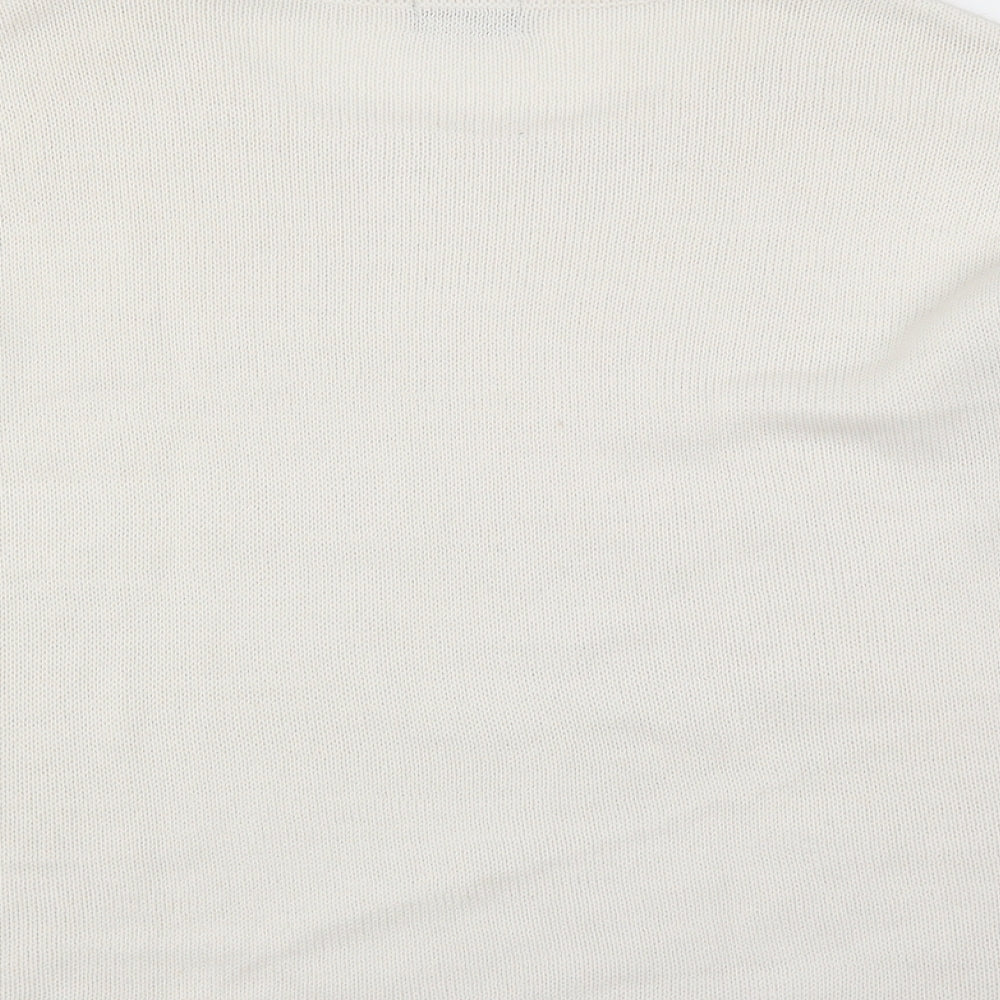 F&F Womens White Pullover Jumper Size 12