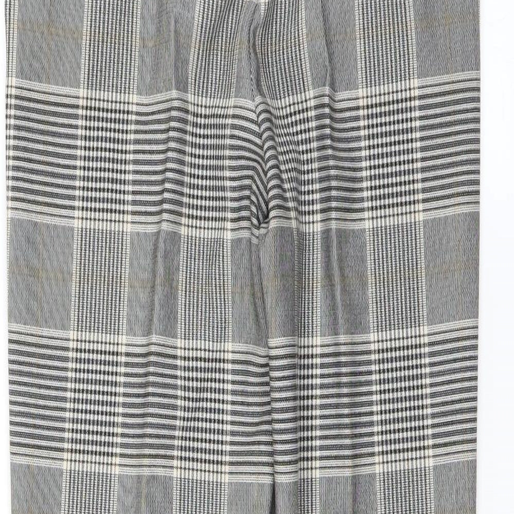 H&M Womens Grey Plaid Trousers Size 8 L25 in