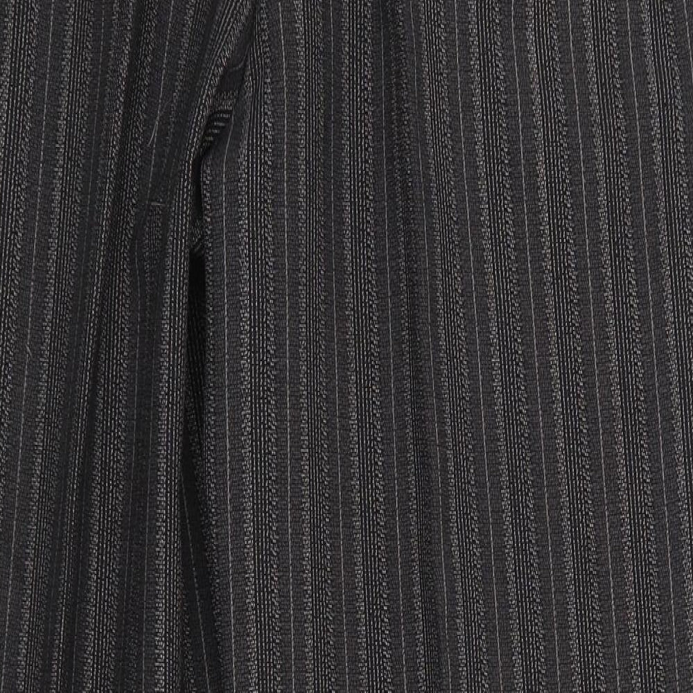 Best basics Womens Black Striped Trousers Size 14 L29 in