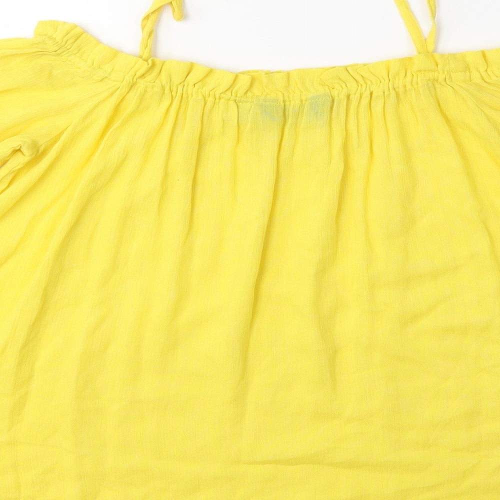 Dorothy Perkins Womens Yellow Basic Blouse Size 8