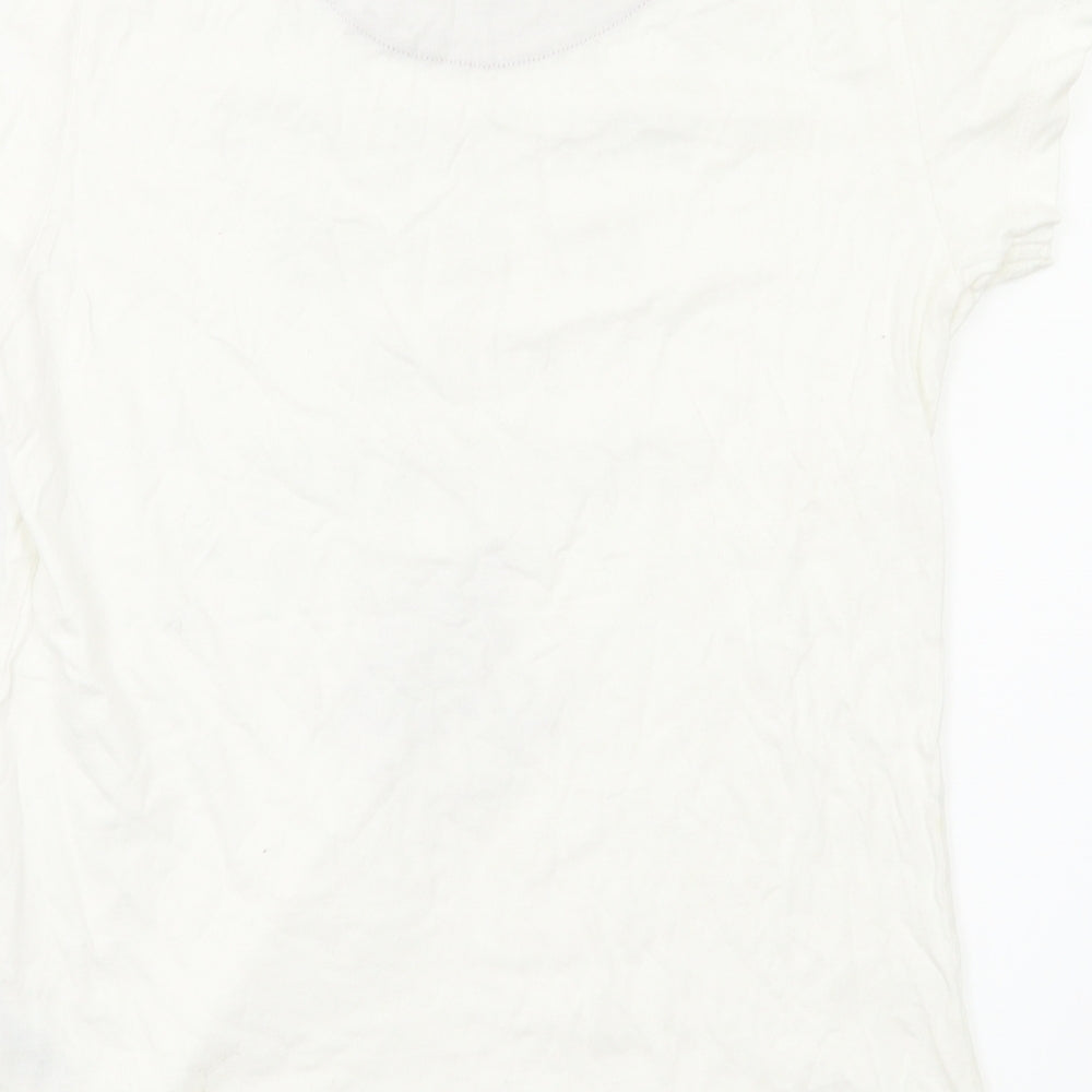 Primark Girls White Animal Print Basic T-Shirt Size S