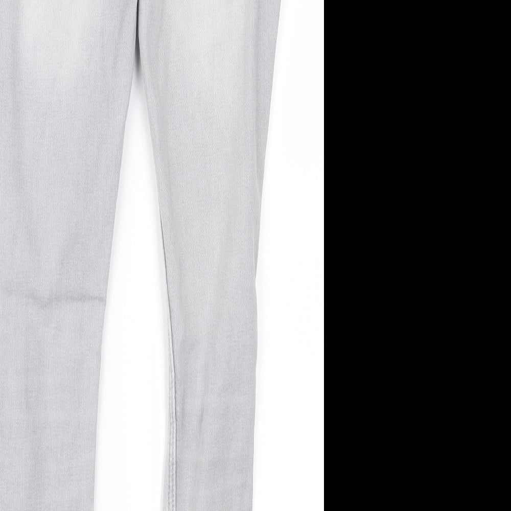 H&M Girls Grey Denim Skinny Jeans Size 11 Years - Distressed