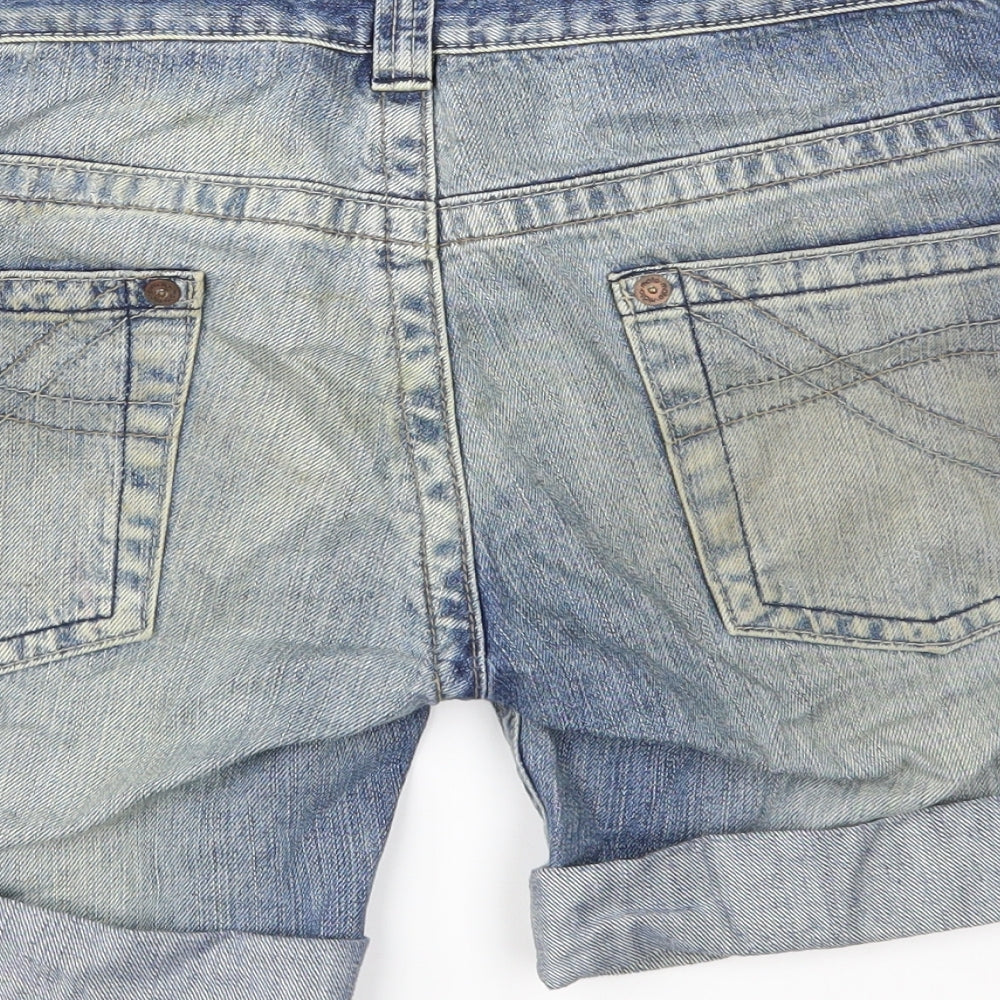 Topshop Womens Blue Denim Cut-Off Shorts Size 28 in