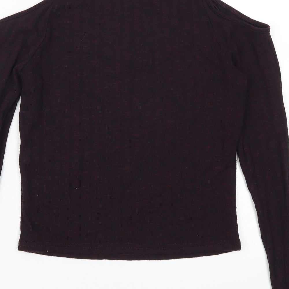 New Look Womens Purple Cropped T-Shirt Size 8