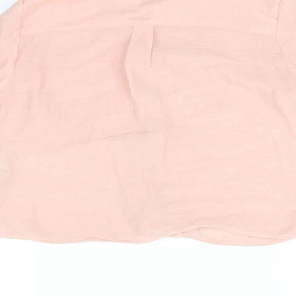 New Look Womens Pink Basic Button-Up Size 8
