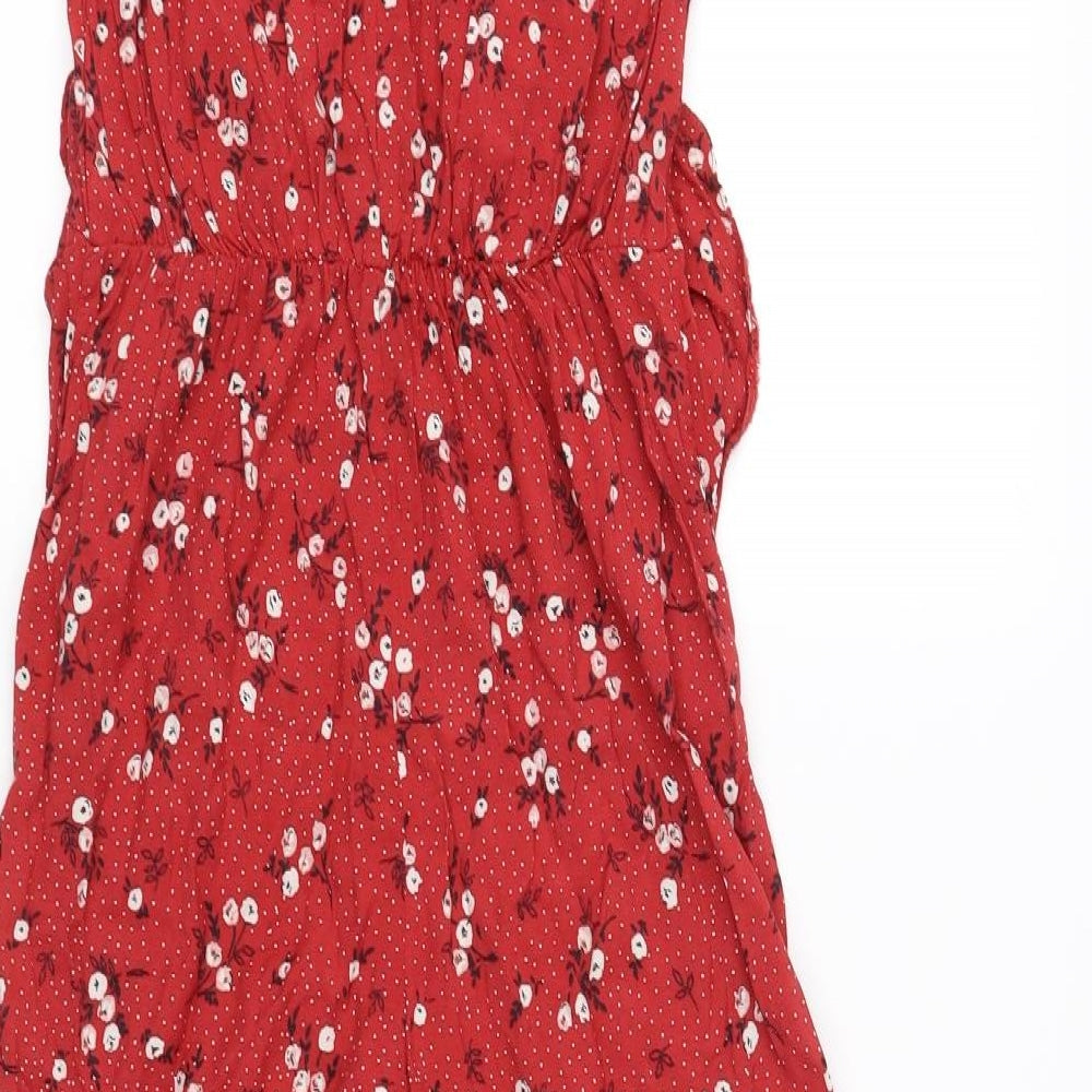 Miss Selfridge Womens Red Jumpsuit One-Piece Size 4