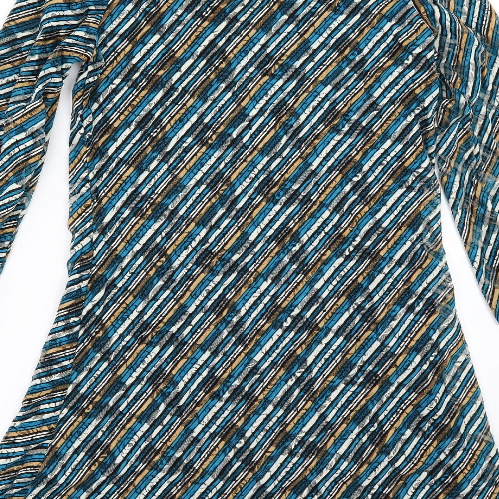 Rupali Womens Multicoloured Striped A-Line Size S - Beaded