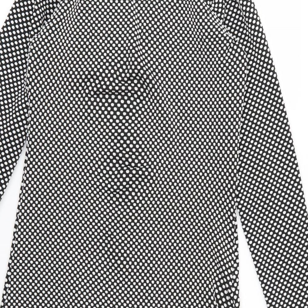 One Touch Womens Black Polka Dot Jacket Blazer Size 8