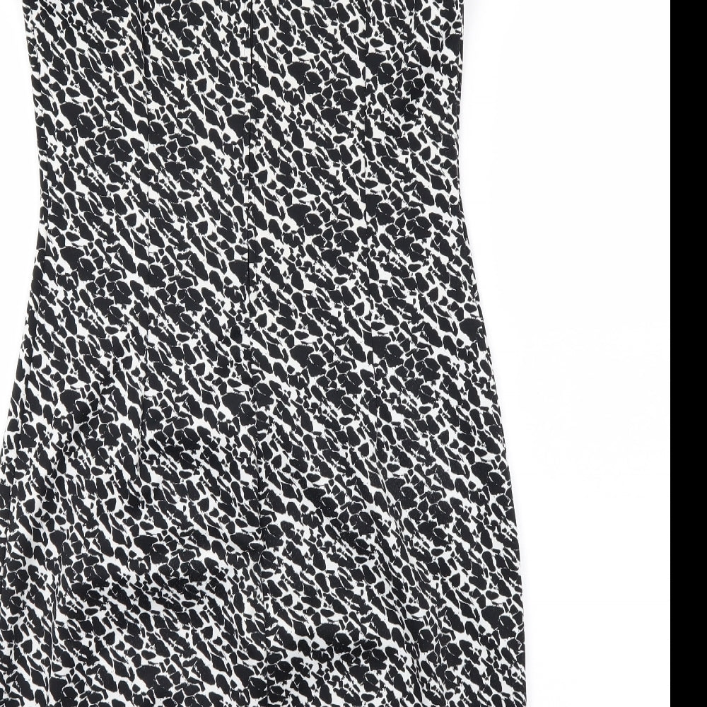 H&M Womens Black Animal Print Bodycon Size 8