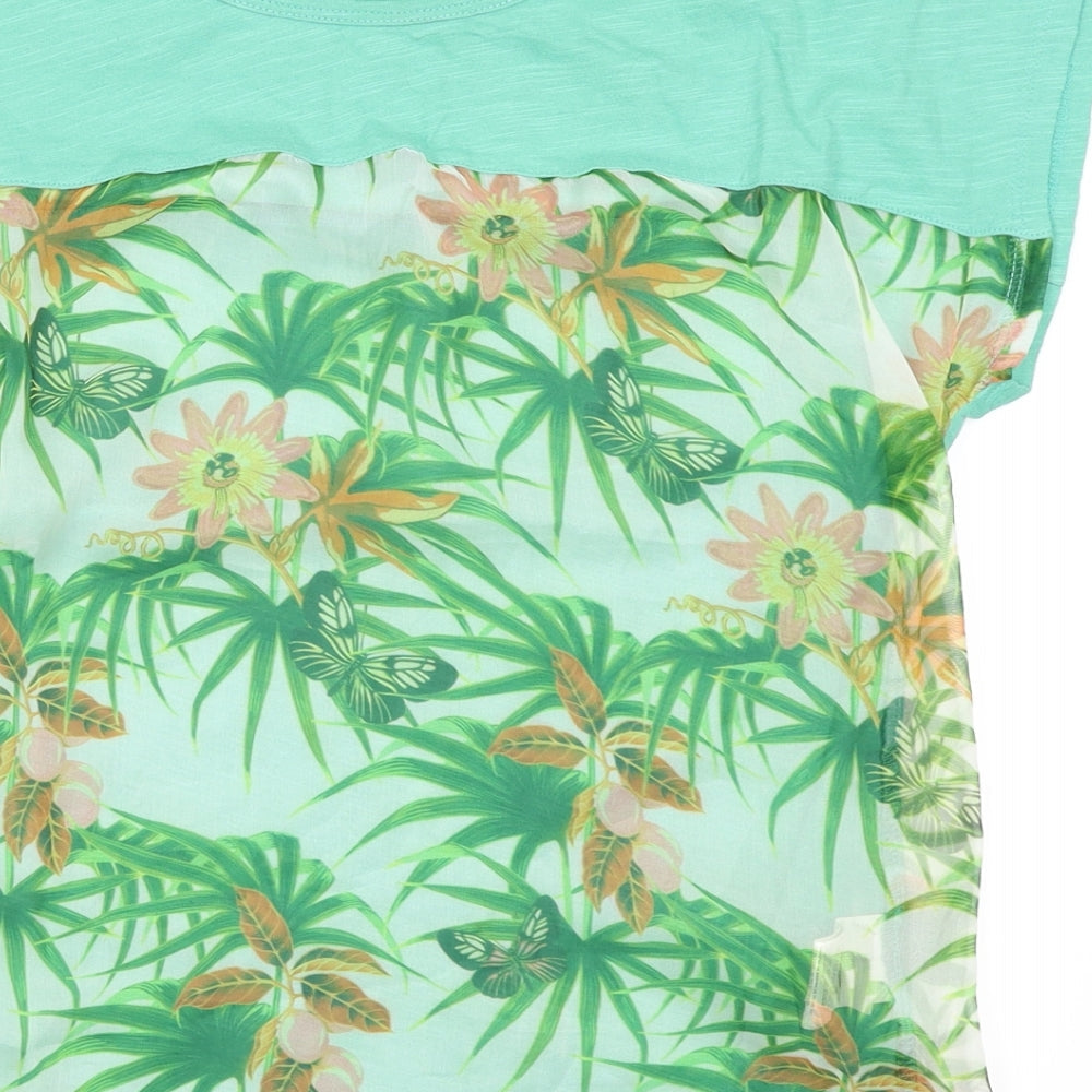 Tifosi Womens Green Floral Basic T-Shirt Size 12
