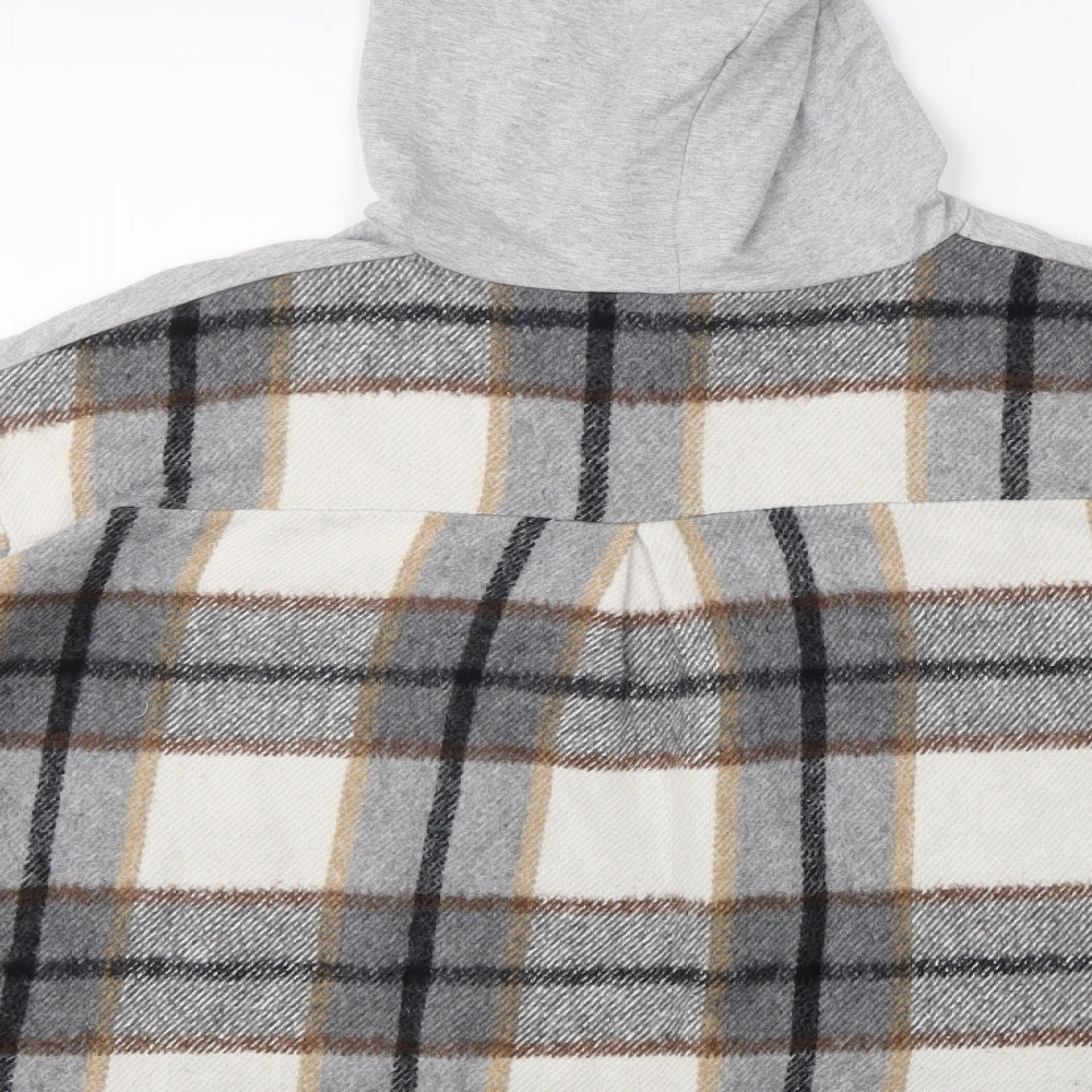 Preworn Womens Grey Check Pullover Hoodie