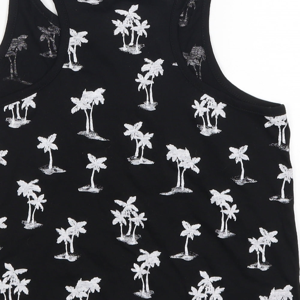 H&M Girls Black Basic Tank Size 10-11 Years