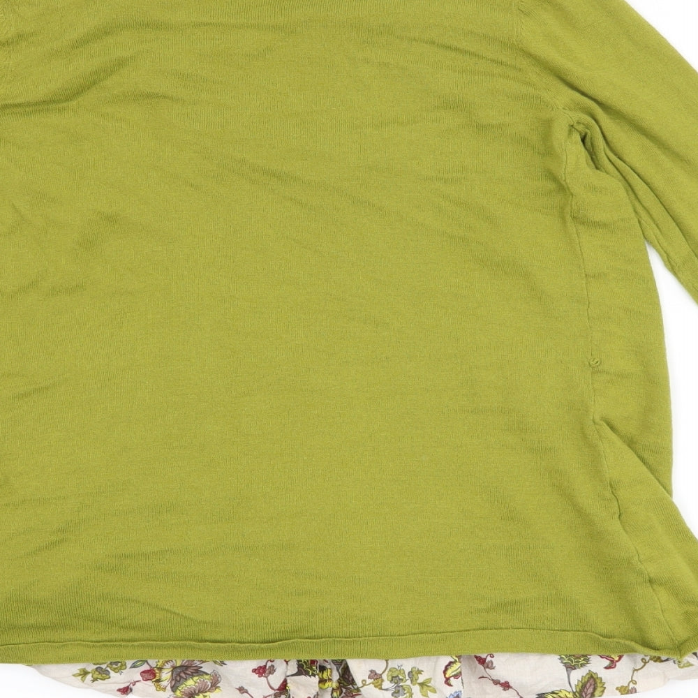 NEXT Womens Green Floral Cardigan Jumper Size 8 - Cardigan and top all in one