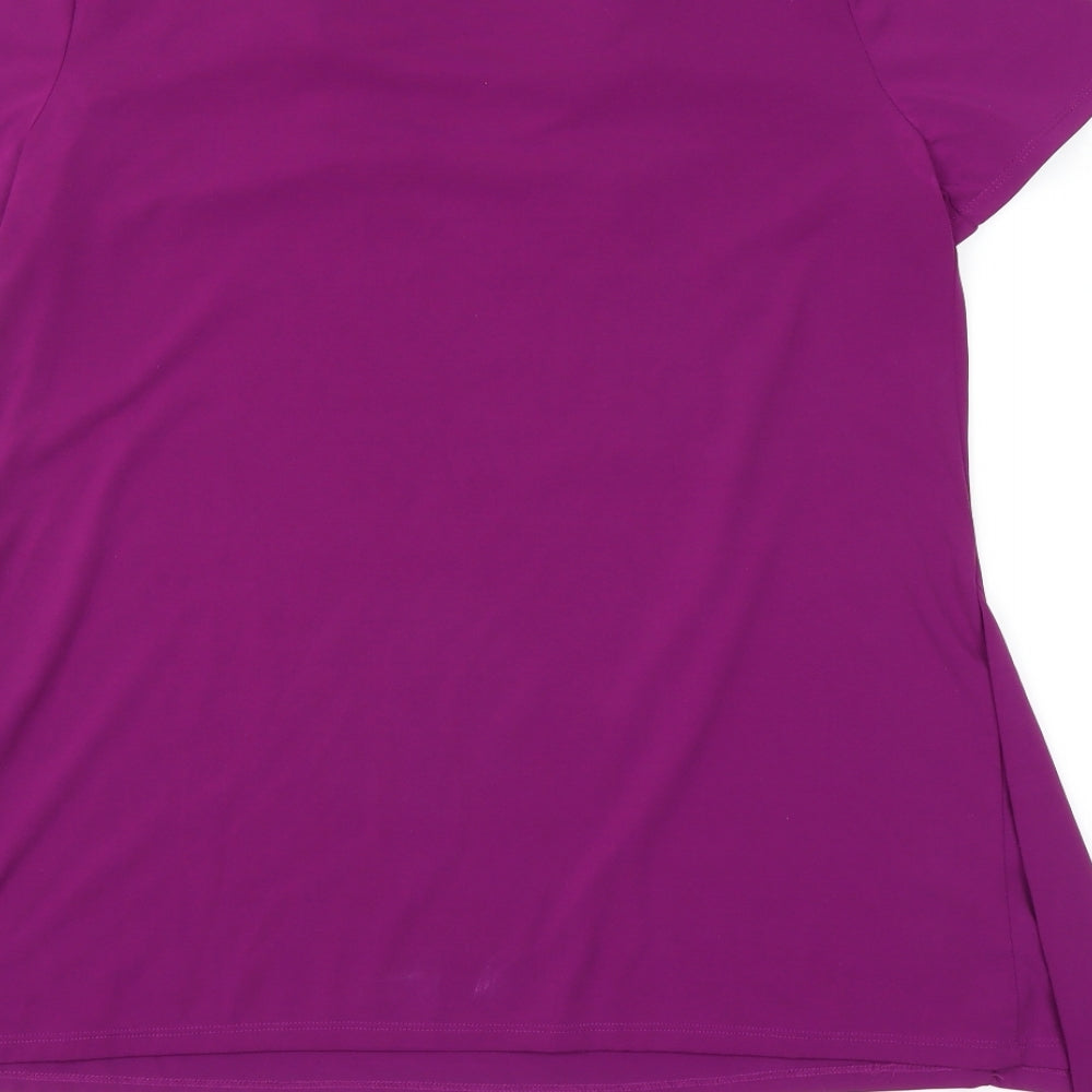 BM Womens Purple Basic T-Shirt Size 14
