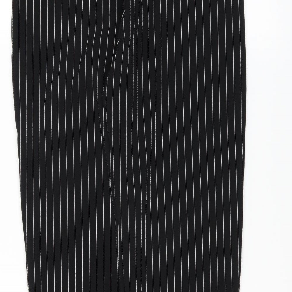 PRETTYLITTLETHING Womens Black Trousers Size 10 L28 in