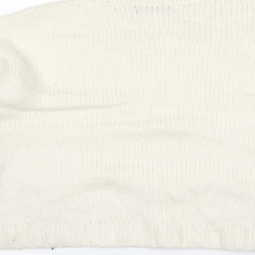 Primark Womens White Pullover Jumper Size S