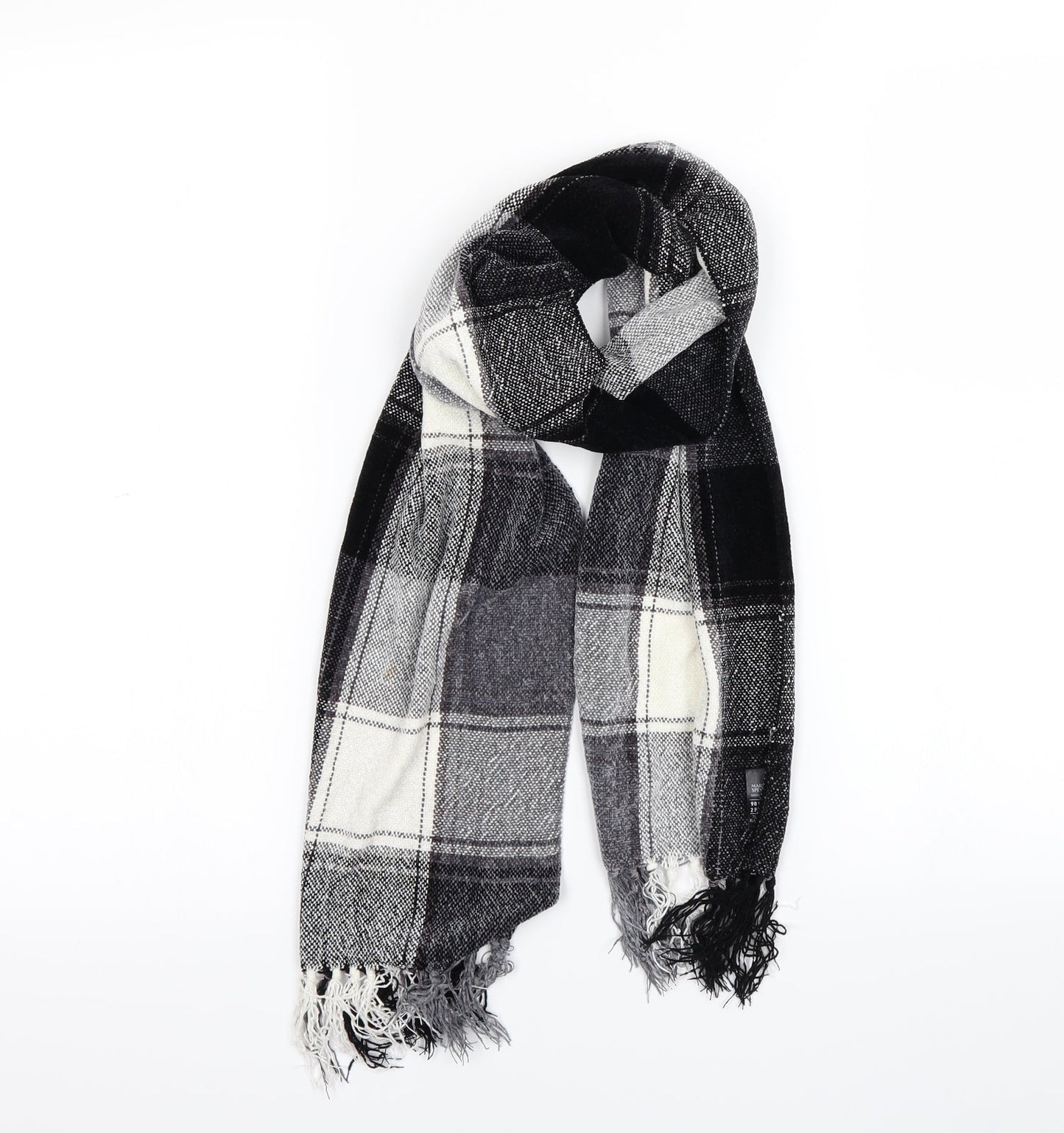 Preworn Womens Black Check Scarf