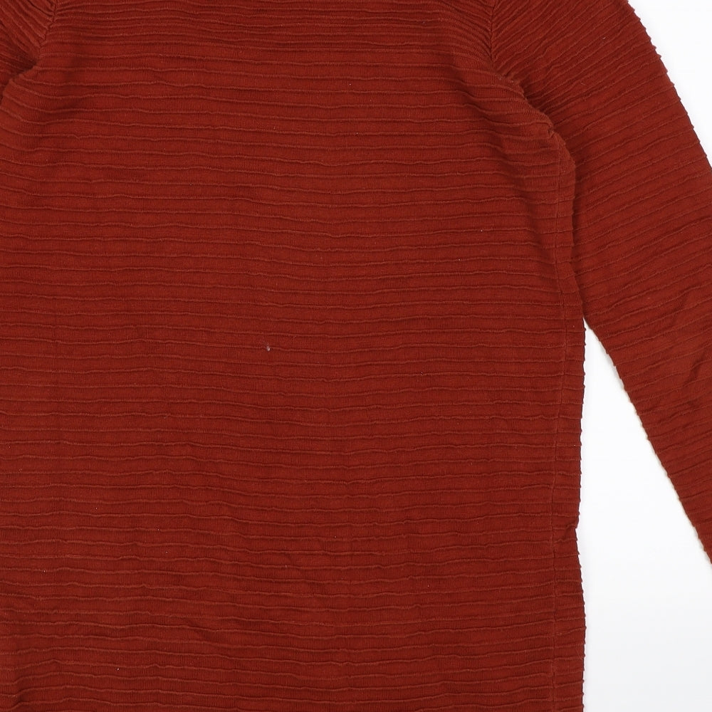 frequent Womens Brown Striped Knit Pullover Jumper Size M