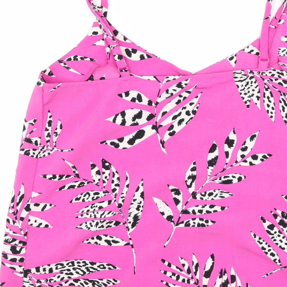 George Womens Pink Striped Camisole Tank Size 8 - Tie Front