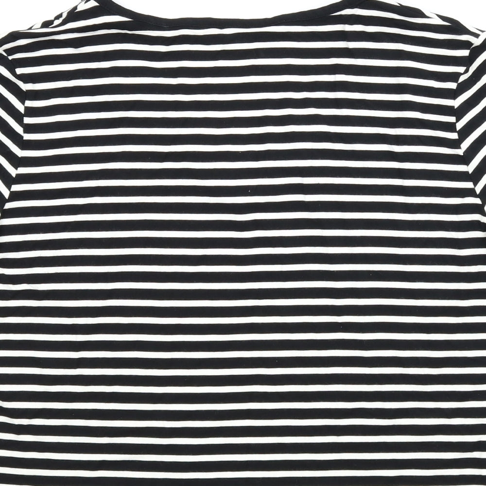 CC Womens Black Striped Basic T-Shirt Size L
