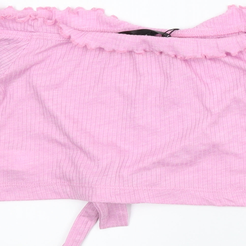 Misguided Womens Pink Cropped Tank Size 6