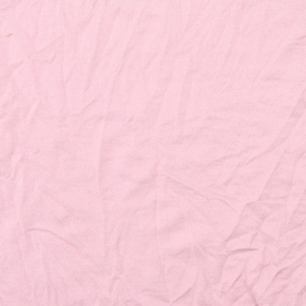 Cotsworld Womens Pink Houndstooth Basic T-Shirt Size M