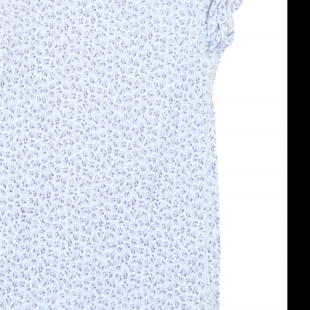 NEXT Girls Blue Floral Basic T-Shirt Size 9 Years