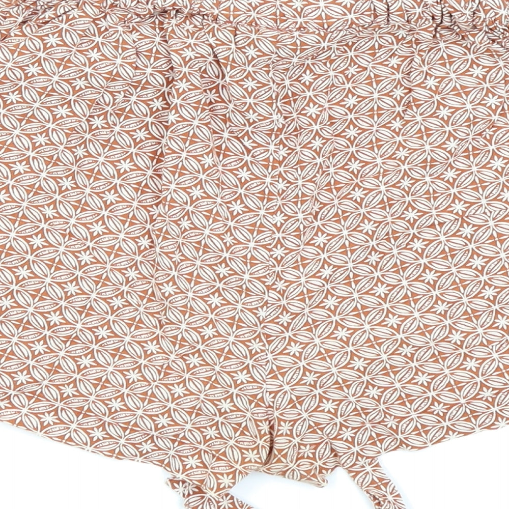 Primark Womens Beige Floral Hot Pants Shorts Size 6