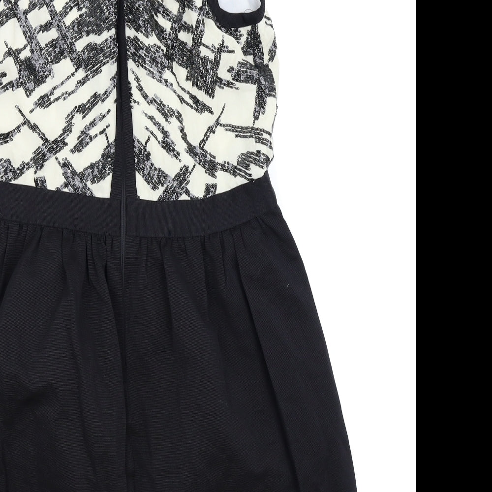 Warehouse Womens Black Fit & Flare Size 14