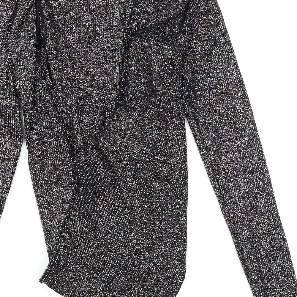 Miss Selfridge Womens Grey Wrap Jumper Size 14