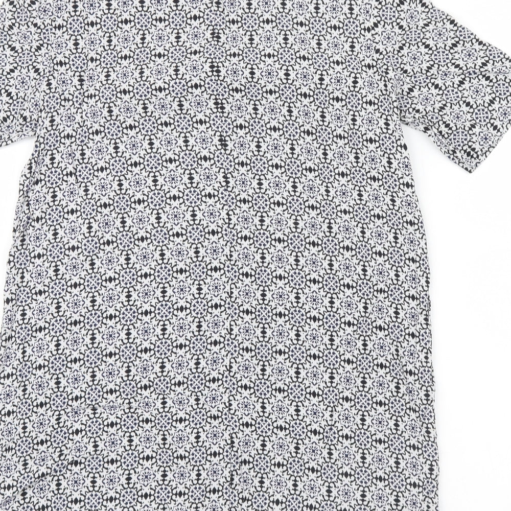 H&M Womens Black Geometric Basic Blouse Size 8