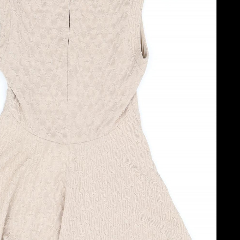 Miss Selfridge Womens Beige Fit & Flare Size 12