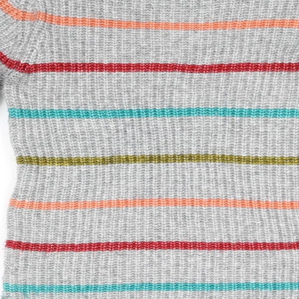 Papaya Womens Grey Striped Pullover Jumper Size S