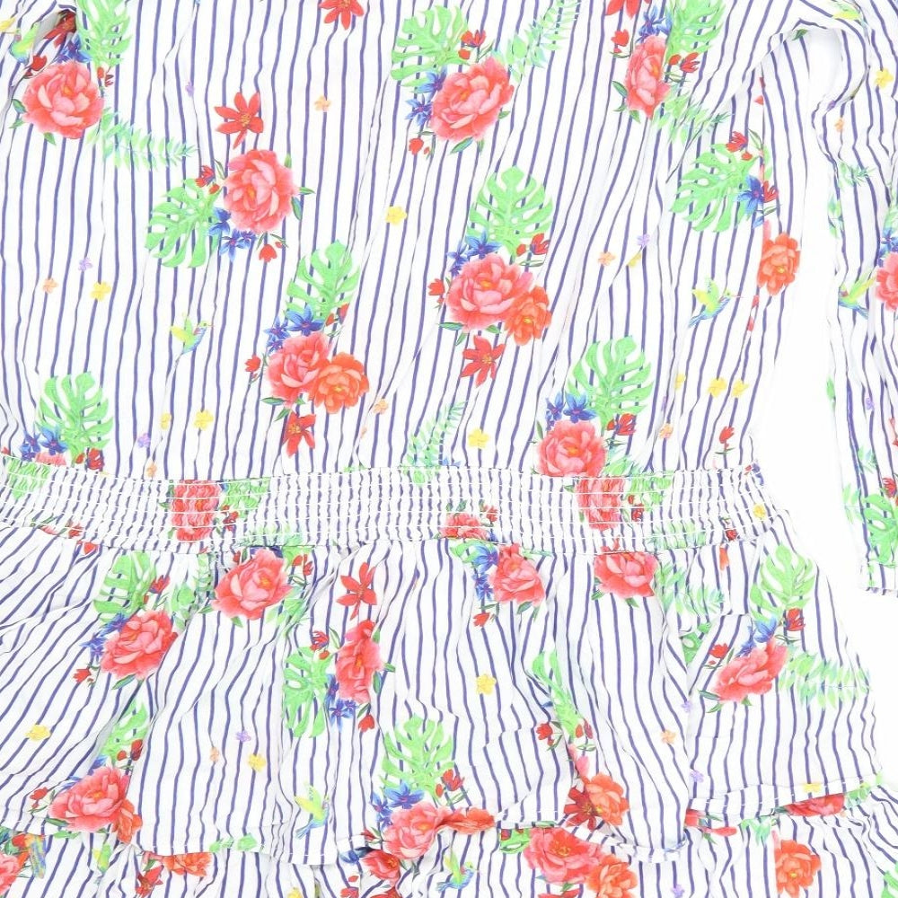 Very Womens White Floral Basic T-Shirt Size 18