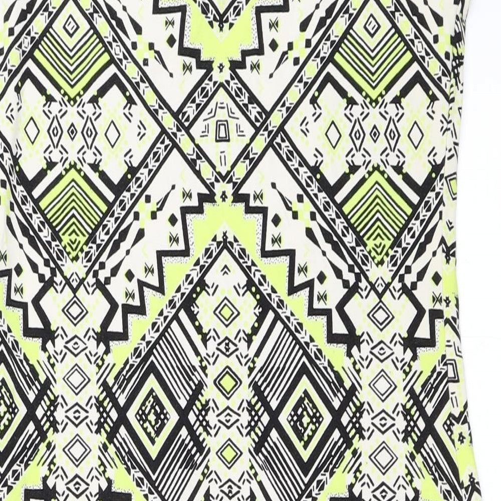 New Look Womens Yellow Geometric Bodycon Size 12