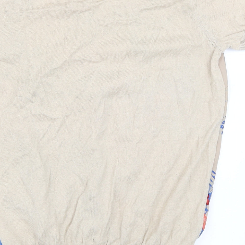 Oasis Womens Beige Basic T-Shirt Size XS