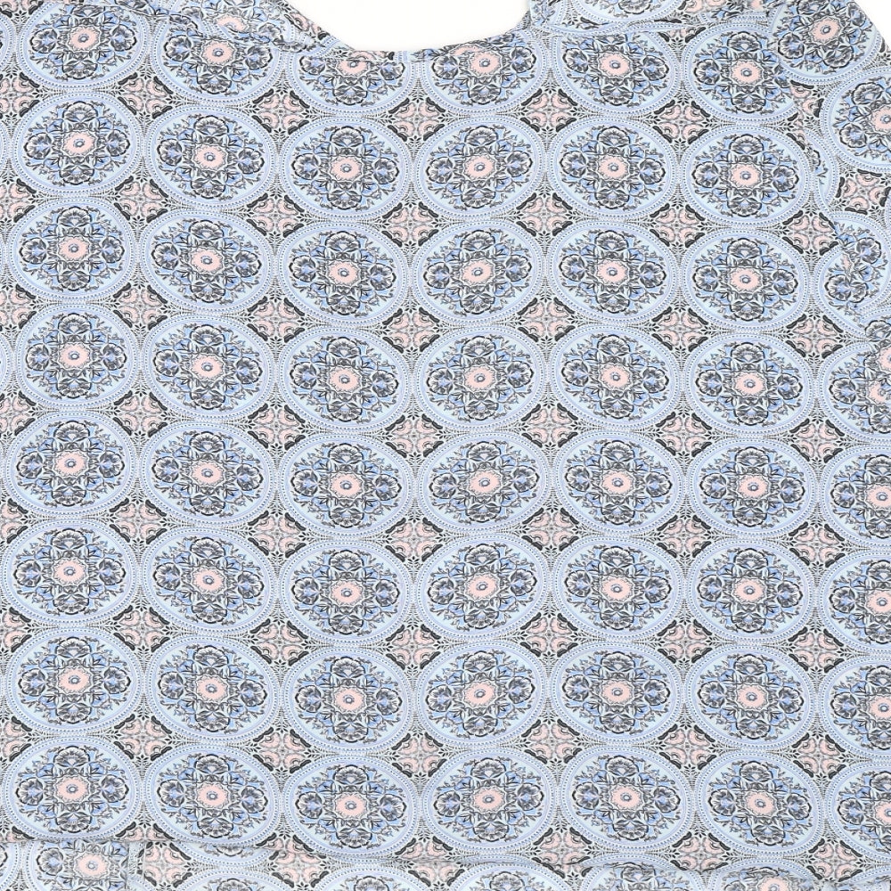 Dorothy Perkins Womens Blue Geometric Basic Blouse Size 14