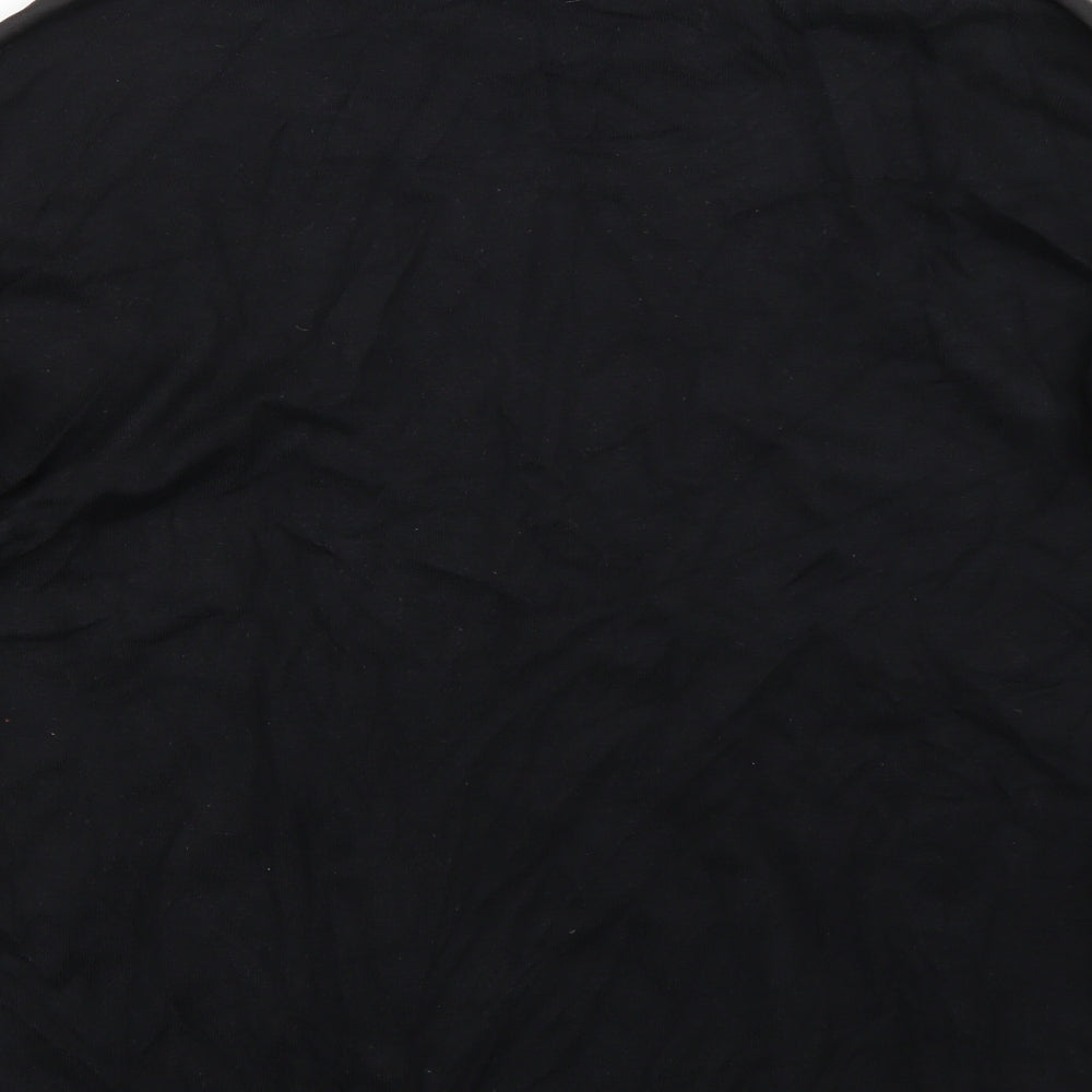 Papaya Womens Black Floral Basic T-Shirt Size M