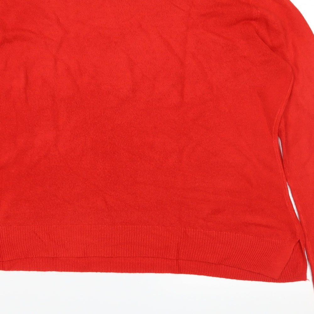 Marks & Spencer Womens Red Knit Pullover Jumper Size 12