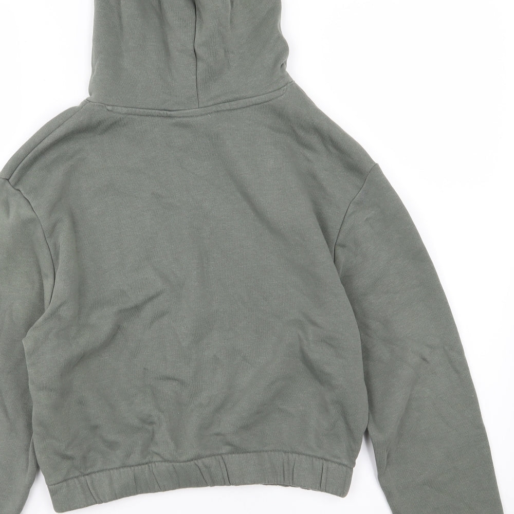 H&M Girls Green Jersey Pullover Hoodie Size 10-11 Years - NYC Cropped