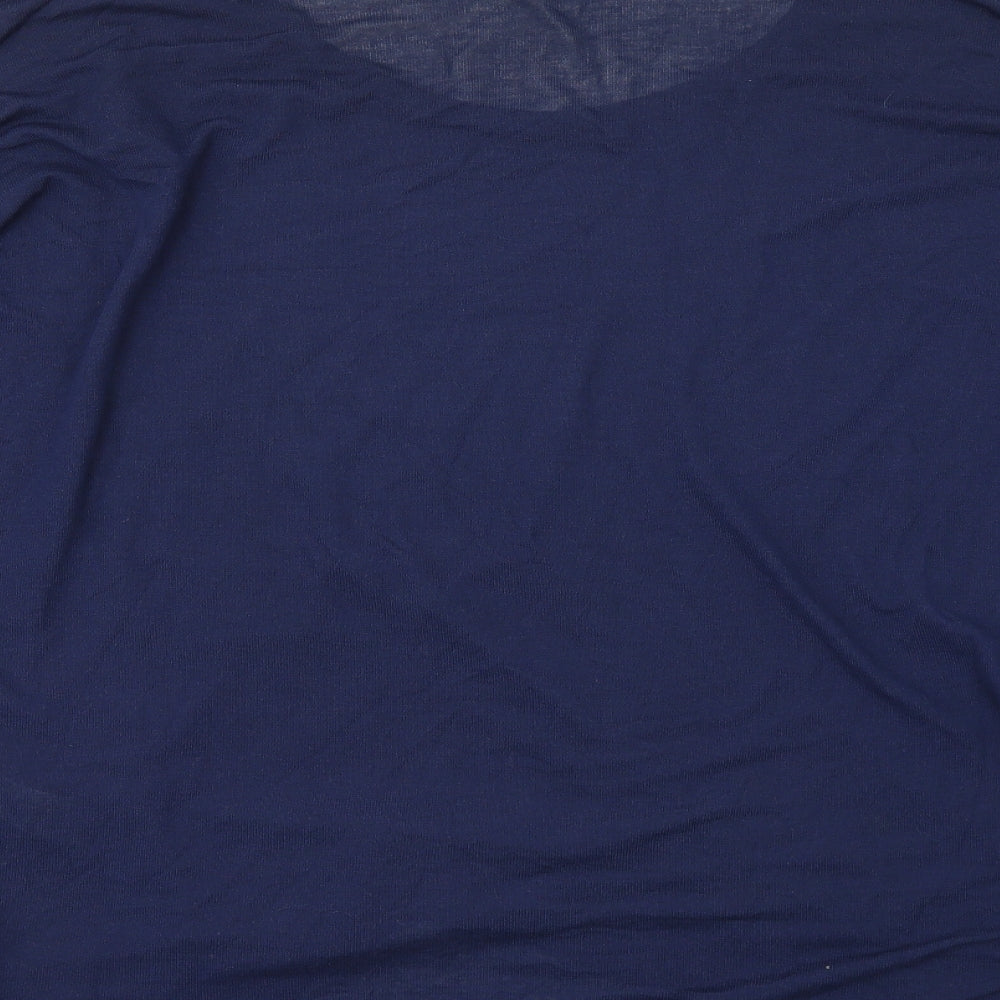 Brand and care label for Dorothy Perkins women’s blue jumper, size UK 12