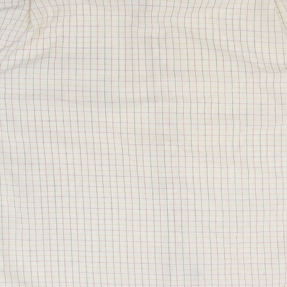 Ex Club Mens Ivory Check Button-Up Size L