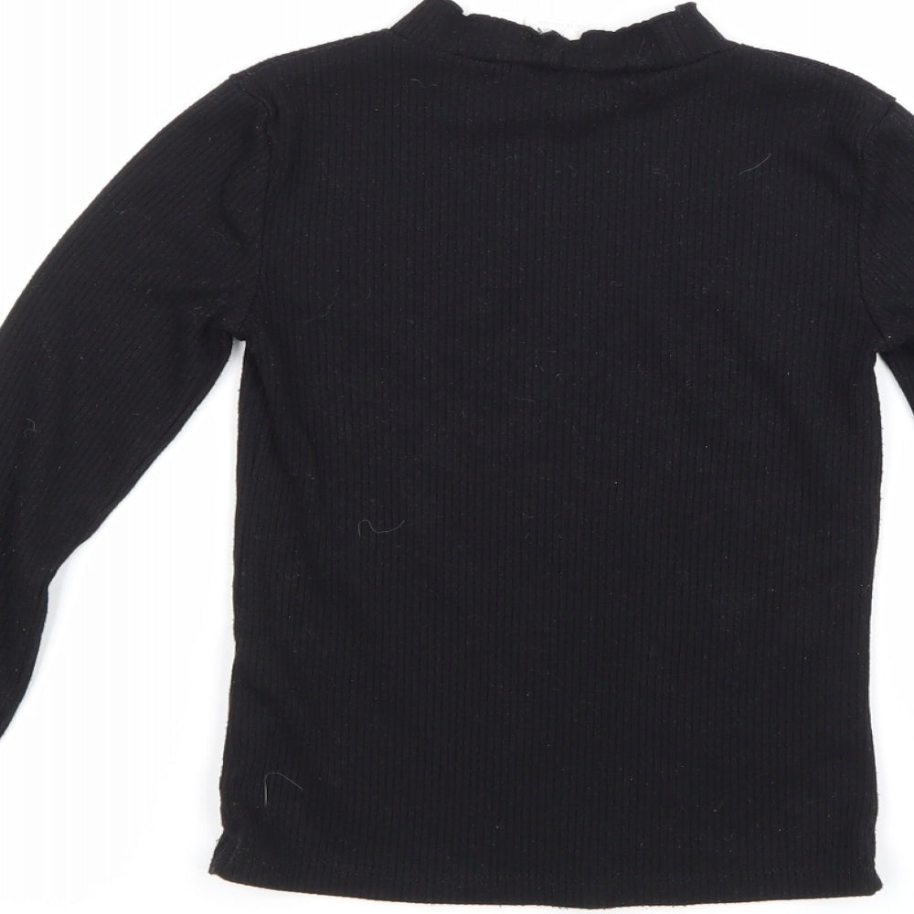 F&F Girls Black Pullover Jumper Size 7-8 Years