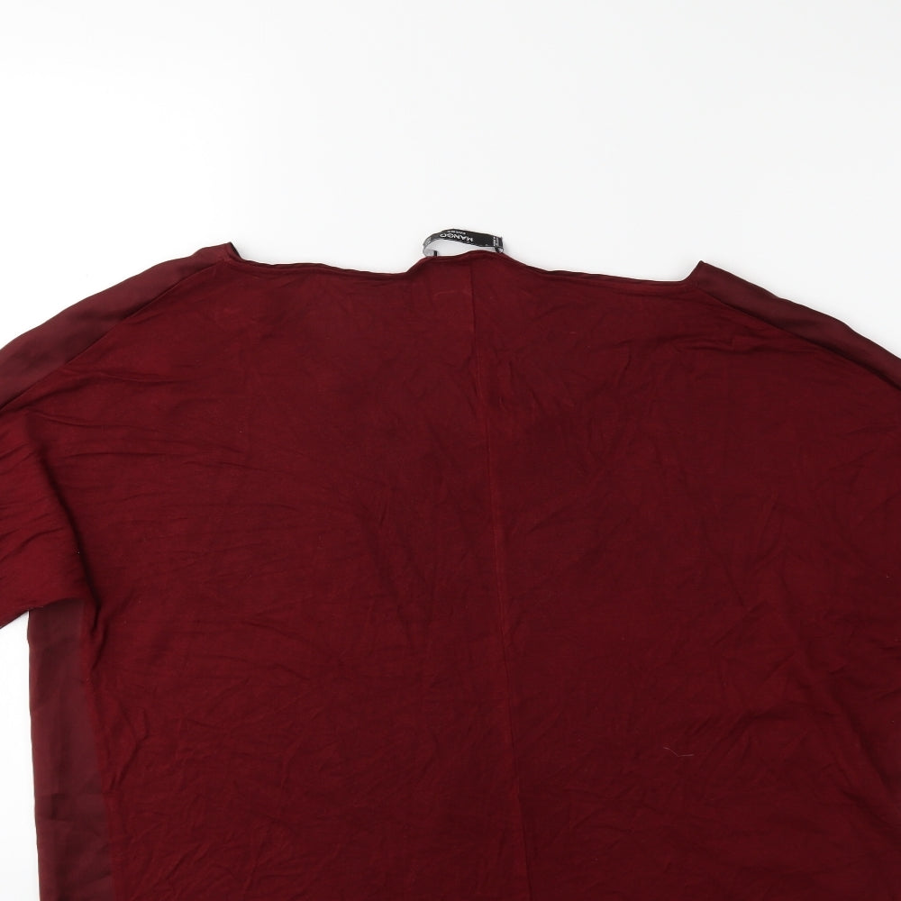 Mango Womens Red Basic Blouse Size L