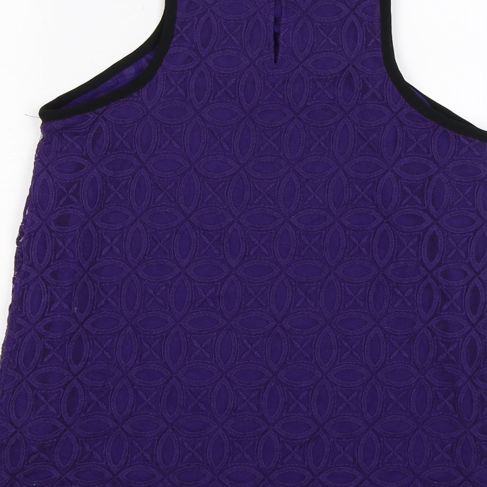 NEXT Womens Purple Floral Lace Basic Tank Size 12