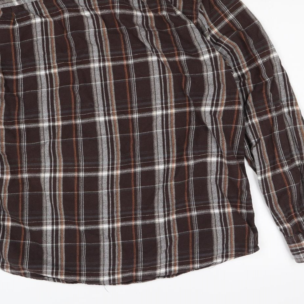Mangoon Boys Brown Check Basic Button-Up Size XL