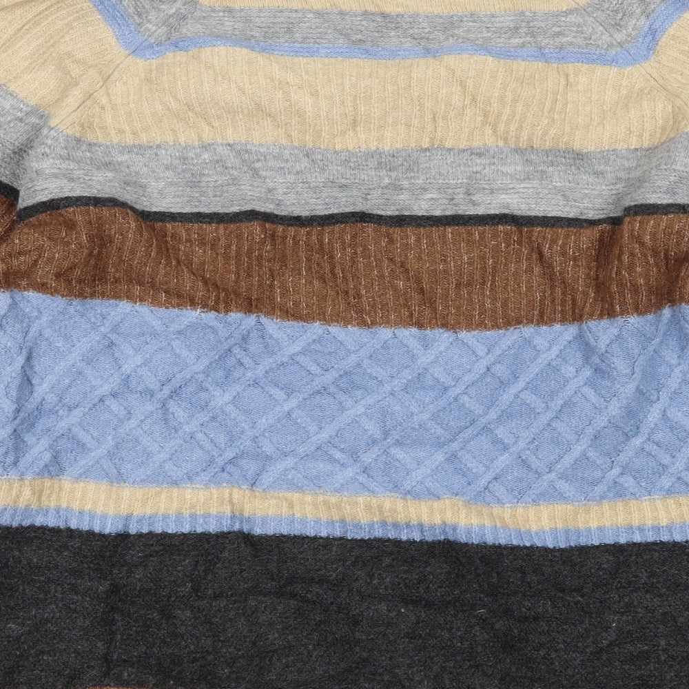 Warehouse Womens Grey Striped Pullover Jumper Size 10