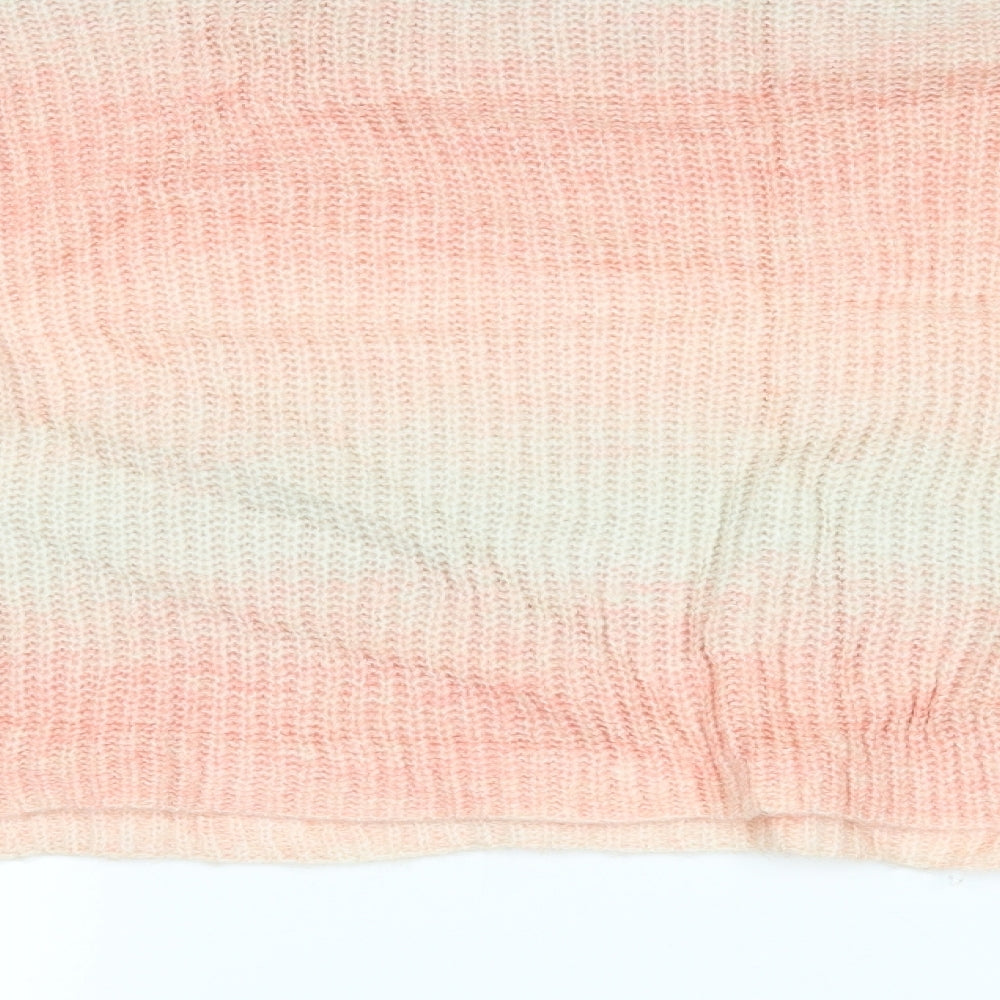 New Look Womens Pink Striped Pullover Jumper Size M