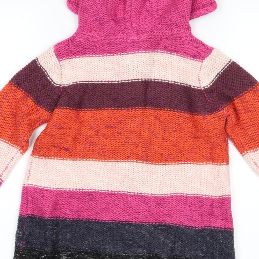 John Lewis Girls Pink Striped Jacket Size S